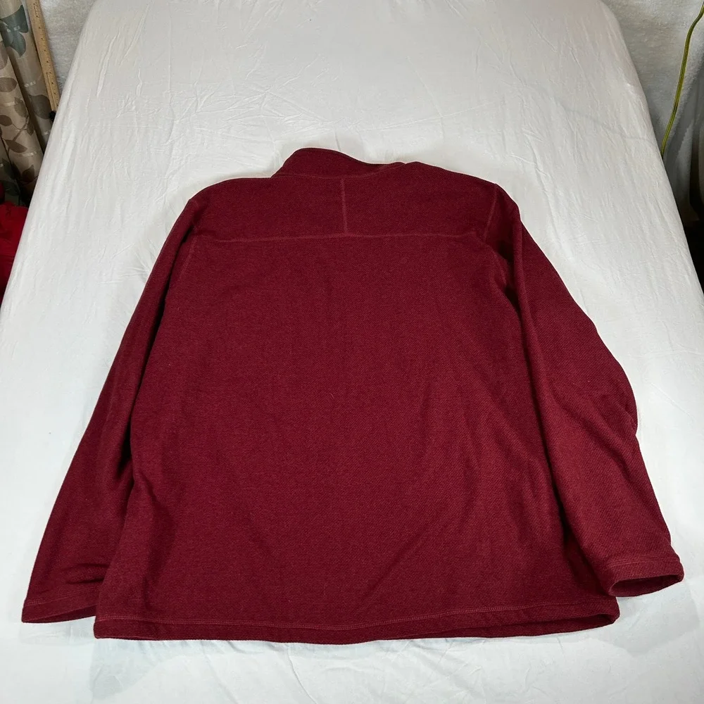 The North Face Mens XXL Burgundy Quarter Zip Fleece Pullover Sweater NF0A3YR1789